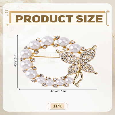 1Pc Alloy Rhinestone Brooches JEWB-LP0004-12-1