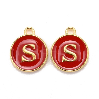 Golden Plated Alloy Enamel Charms ENAM-S118-03S-1