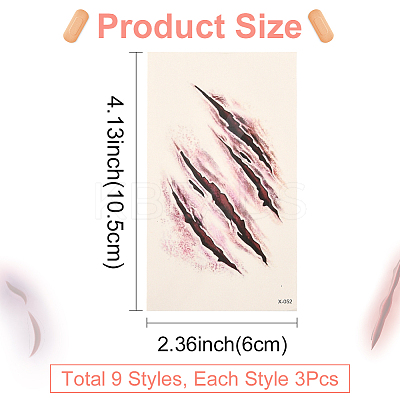 27Pcs Removable Scar Temporary Tattoos DIY-SP0005-66B-1