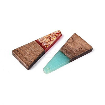 Opaque Resin and Walnut Wood Pendants RESI-T060-01M-1