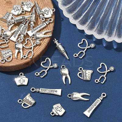 30Pcs 6 Styles Tibetan Style Alloy Pendants TIBEP-FP0001-18-1
