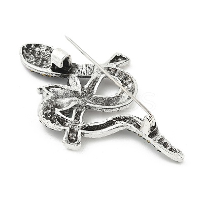 Snake Alloy Rhinestone Brooches for Backpack Clothes JEWB-Z040-01A-AS-1