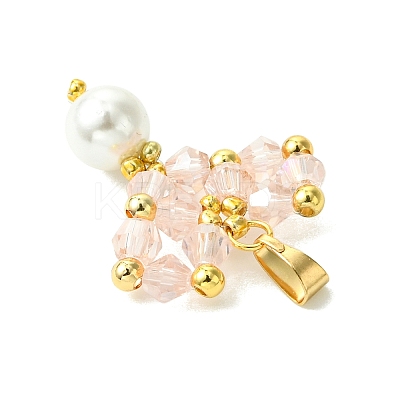 Shell Pearl Beads Glass Pendants PALLOY-MZ00432-01-1