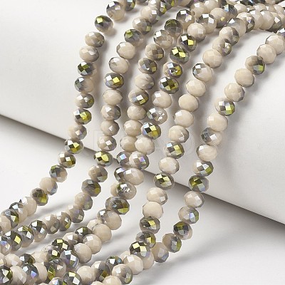 Electroplate Opaque Glass Beads Strands X-EGLA-A034-P6mm-S17-1