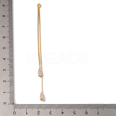 Brass Micro Pave Clear Cubic Zirconia Big Pendants KK-G510-07G-1
