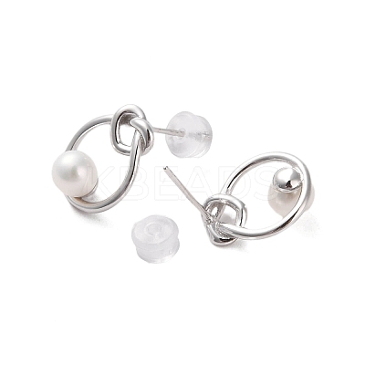 925 Sterling Silver Studs Earring EJEW-H002-10P-1