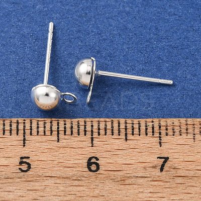 Brass Stud Earring Findings KK-G604-01S-02-1