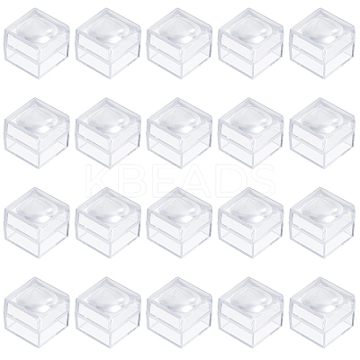 20Pcs Transparent Plastic Ring Viewer Magnifier Boxes CON-CA0001-024-1