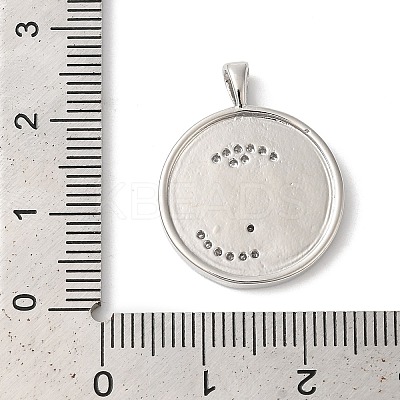 Rack Plating Brass Clear Cubic Zirconia Pendants KK-Z056-24P-1