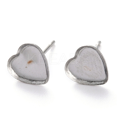 Non-Tarnish 304 Stainless Steel Stud Earring Settings LS-X-STAS-J032-13-1