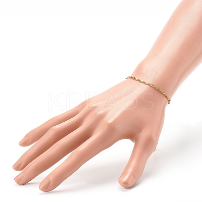 304 Stainless Steel Singapore Chain Bracelets BJEW-JB06269-1