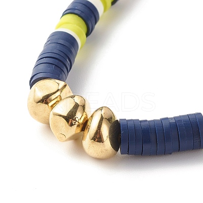 Handmade Polymer Clay Heishi Beads Stretch Bracelet BJEW-JB07326-01-1