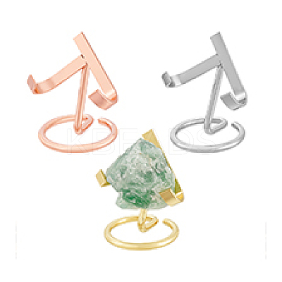 3Pcs 3 Styles Iron Raw Stone Display Holder ODIS-PH0009-13-1