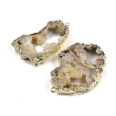 Dyed Nuggets Natural Druzy Geode Agate Big Pendants G-M287-09-1