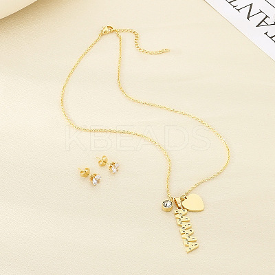 Mother's Day 304 Stainless Steel Jewerly Sets WG62052-01-1