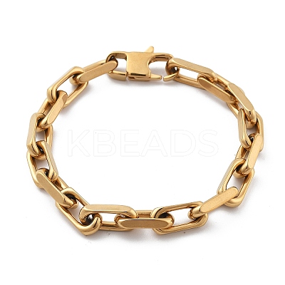 Ion Plating(IP) 304 Stainless Steel Cable Chains Bracelets for Men BJEW-U017-01G-1