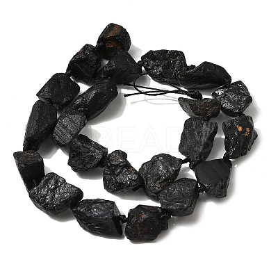 Raw Rough Natural Black Tourmaline Beads Strands G-B172-A01-1