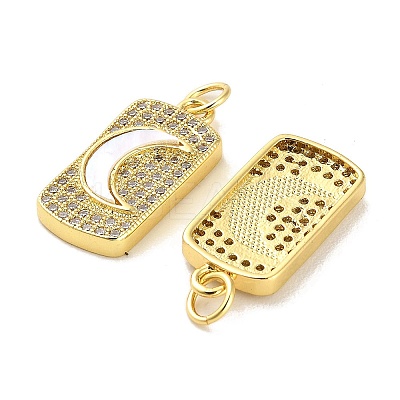 Brass Micro Pave Cubic Clear Zirconia Pendants KK-K365-26G-1