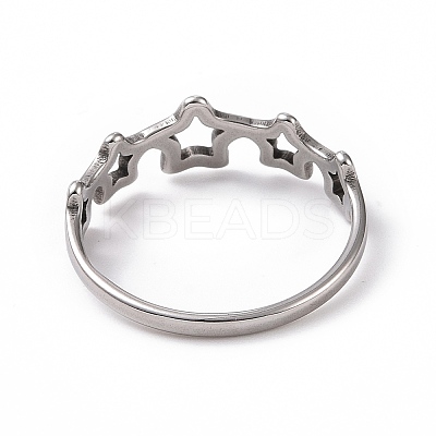 Non-Tarnish 201 Stainless Steel Star Wrap Finger Ring for Women RJEW-J051-24P-1