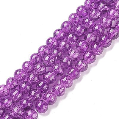 Crackle Glass Beads Strands CCG-Q001-6mm-M-1