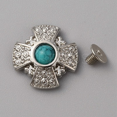 Zinc Alloy & Resin Coin Screw Rivets FIND-WH0110-630P-03-1