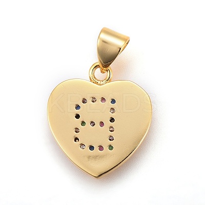Brass Micro Pave Cubic Zirconia Pendants ZIRC-F093-57G-B-1