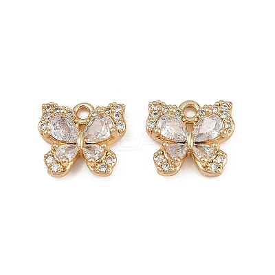 Brass Micro Pave Cubic Zirconia Pendants KK-K407-10G-1
