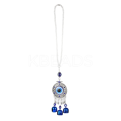 Evil Eye Alloy Lampwork Pendant Decorations HJEW-M005-02E-AS-1