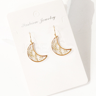 Moon 304 Stainless Steel Dangle Earrings WG43EF9-03-1