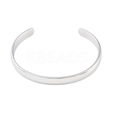 Non-Tarnish 304 Stainless Steel Open Cuff Plain Bangles BJEW-H591-01P-02-1