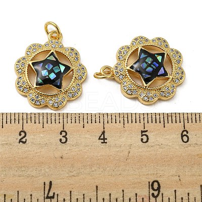Brass Micro Pave Cubic Zirconia Pendants KK-H457-02G-03-1