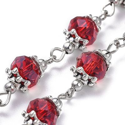 Handmade Glass Beaded Chains AJEW-JB00498-07-1