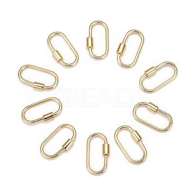 Brass Screw Carabiner Lock Charms LS-KK-T047-07G-1