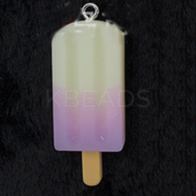Resin Pendants with Platinum Tone Iron Accessories CRES-TAC0003-08D-1