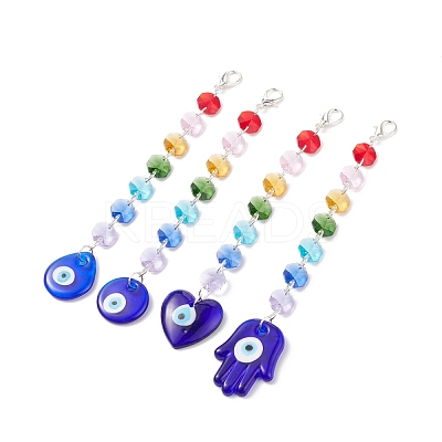 Handmade Lampwork Evil Eye Pendants Decoration HJEW-JM00757-1