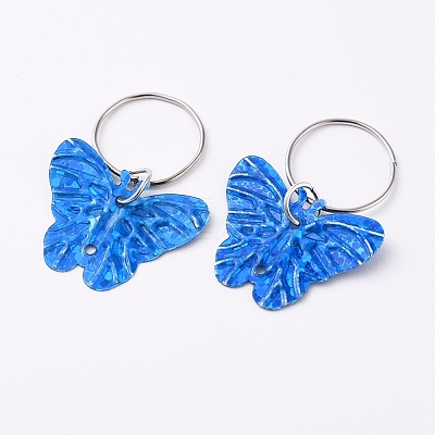 Plastic Paillette/Sequin Hair Braid Rings Pendants LS-KEYC-TAC0001-02C-1