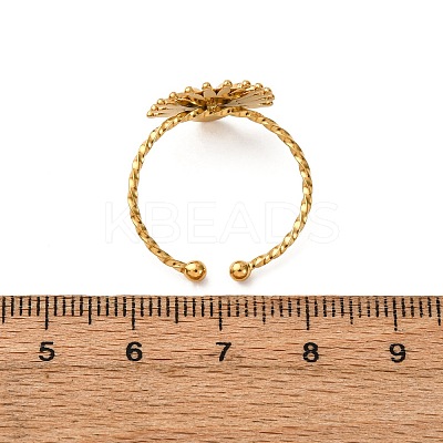 304 Stainless Steel Enamel Adjustable Cuff Rings for Women RJEW-F194-07G-1
