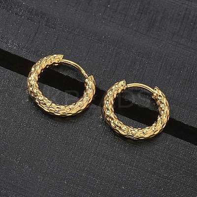 Ion Plating(IP) 304 Stainless Steel Grooved Hoop Earrings EJEW-M218-01A-G-1