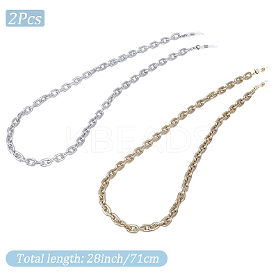2Pcs 2 Colors Eyeglasses Chains AJEW-DJ0003-81-1