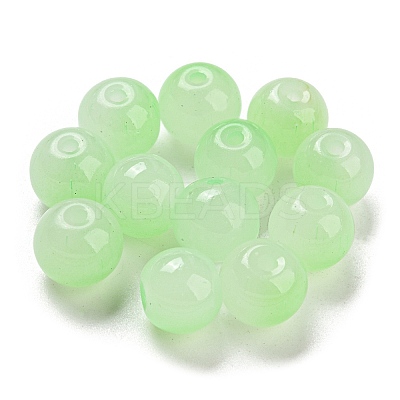Two Tone Spray Painting Glass Beads GLAA-L046-03E-1