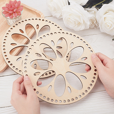 Wooden Basket Bottoms AJEW-WH0126-08B-1