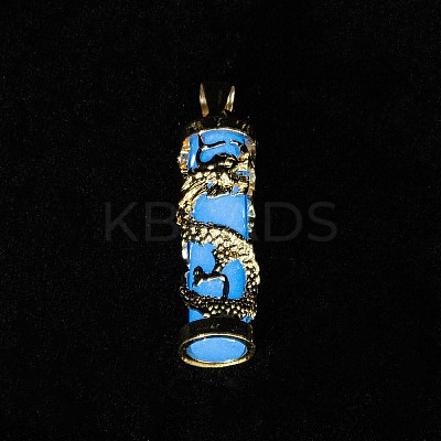 Synthetic Luminous Stone Column Pendants FIND-C058-01G-02-1