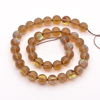Round Synthetic Moonstone Beads Strands G-M210-6mm-04-1