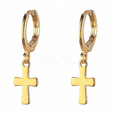 Brass Huggie Hoop Earrings EJEW-JE04208-06-1