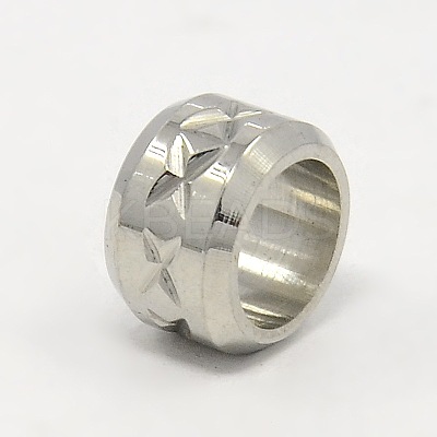 Tarnish Resistant 304 Stainless Steel Large Hole Column Carved X-shape Beads LS-STAS-G037-06-1