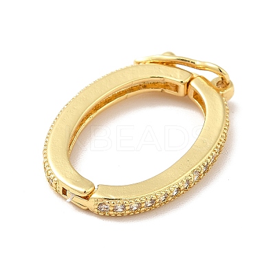 Brass Micro Pave Clear Cubic Zirconia Twister Clasps  KK-H434-21G-1
