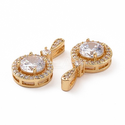 Brass Micro Pave Cubic Zirconia Pendants KK-E068-VC445-1