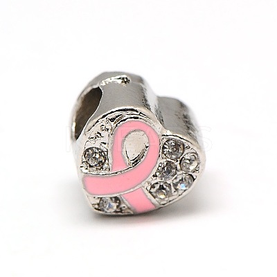 Platinum Plated Alloy Rhinestone European Beads X-MPDL-A023-B05-1
