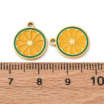 Fruit Seris 304 Stainless Steel Enamel Charms STAS-U060-03G-03-1