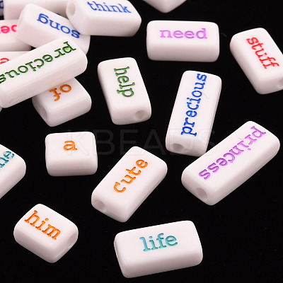 Opaque White Acrylic Beads MACR-Q242-003-1